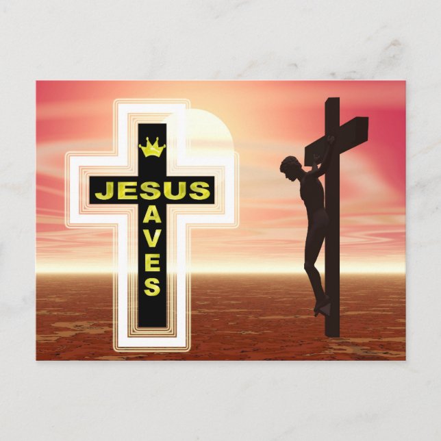 Jesus skonar korsfären bild vykort (Framsida)