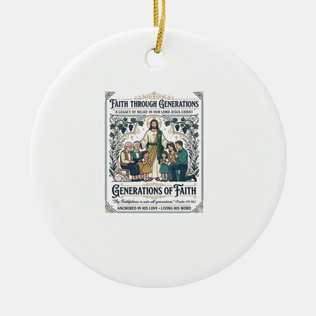 Jesus släktträd tröja tro baserad design julgransprydnad keramik (Framsidan)