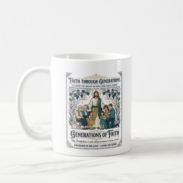 Jesus släktträd tröja tro baserad design kaffemugg (Vänster)