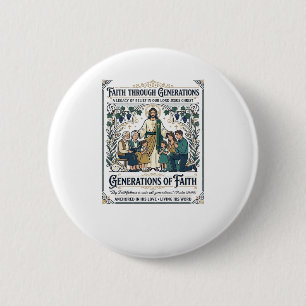 Jesus släktträd tröja tro baserad design knapp