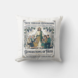 Jesus släktträd tröja tro baserad design kudde