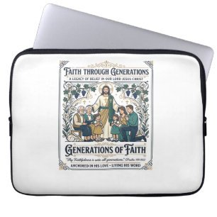 Jesus släktträd tröja tro baserad design laptop fodral