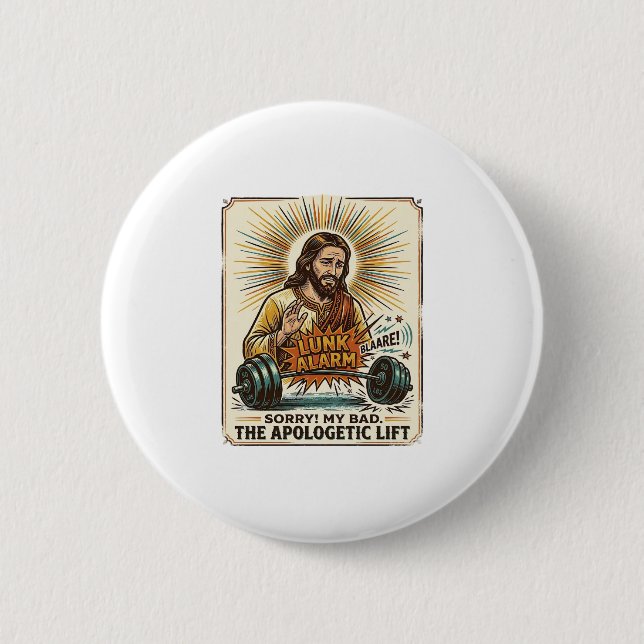 Jesus släpper tung sk dumbbell högt Gym Lunk larm Knapp (Framsida)