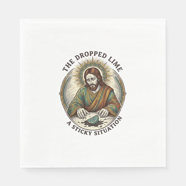 Jesus släppte Lime Kilo Smutsig Golv Tequila Party Pappersservett (Framsidan)