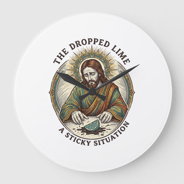 Jesus släppte limekile på smutsiga golvet Tequila- Stor Klocka (Framsida)