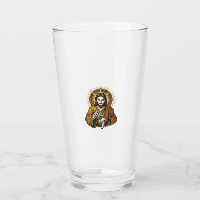Jesus släppte trådlös hörlur under skrivbordet Tec Glaskopp (Framsida)