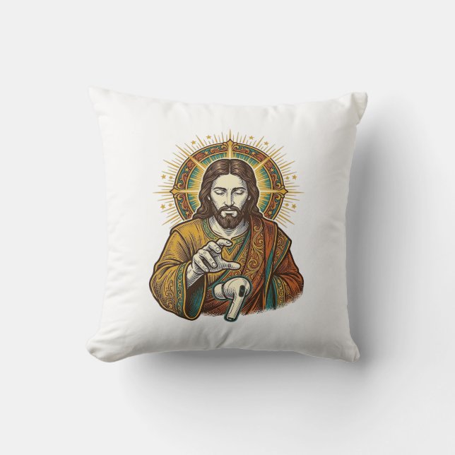 Jesus släppte trådlös hörlur under skrivbordet Tec Kudde (Framsida)