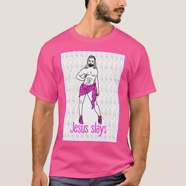 Jesus Slays T Shirt (Framsida)