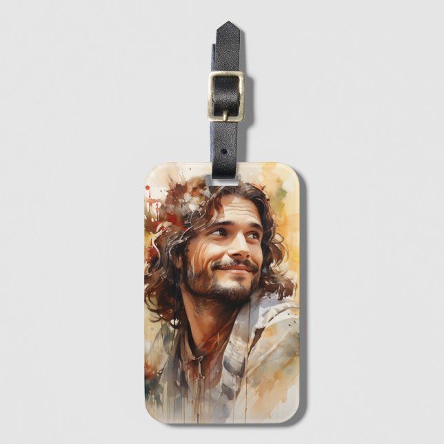 Jesus Smiling Luggage Tag Bagagebricka (Framsida vertikal)