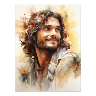 Jesus Smiling Photo Fototryck