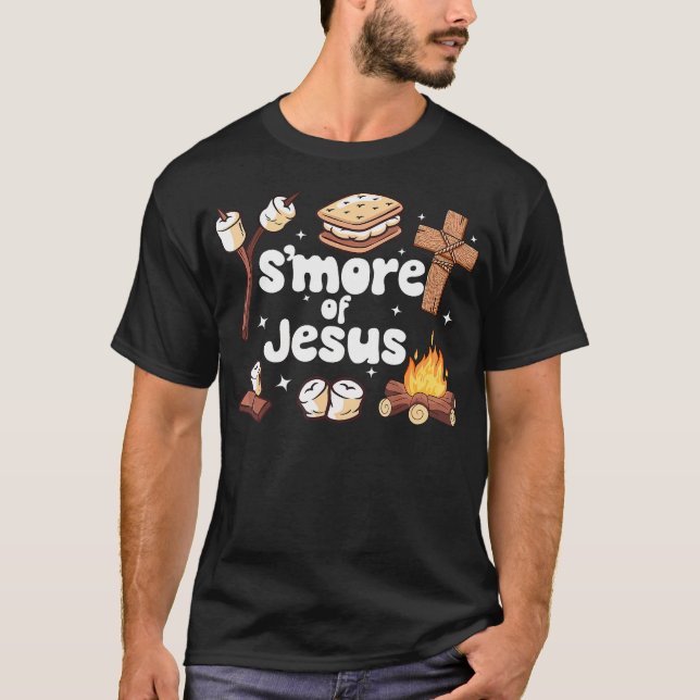 Jesus S'Mores Jesus- läger S'Mores T Shirt (Framsida)