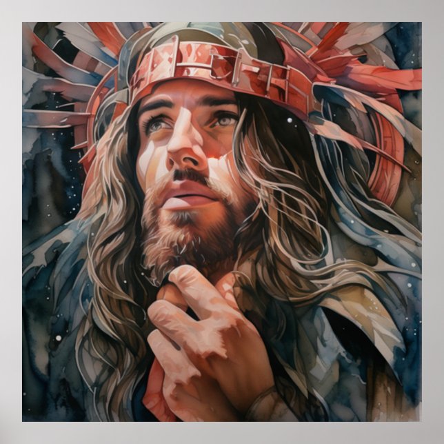 Jesus söker riktning från Far Poster (Framsidan)