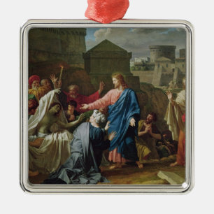 Jesus som återuppväcker sonen av änkan av Naim Julgransprydnad Metall