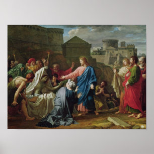 Jesus som återuppväcker sonen av änkan av Naim Poster