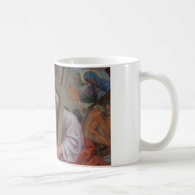 Jesus som bär hans Kor Kaffemugg (Höger)