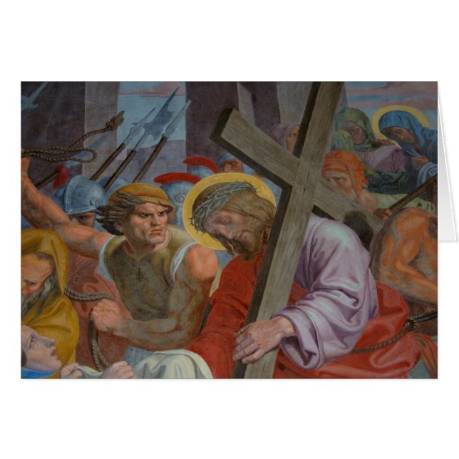 Jesus som bär hans Kor OBS Kort (Framsidan Horizontal)