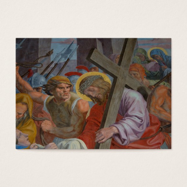 Jesus som bär hans Kor Visitkort (Framsidan)