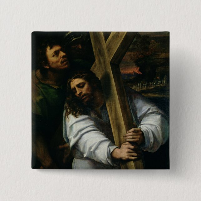 Jesus som bär kor, c.1535 (olja på panel) knapp (Framsida)