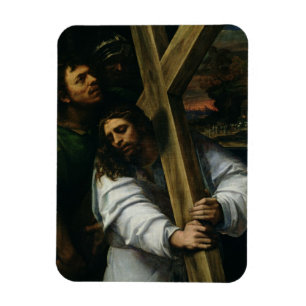 Jesus som bär kor, c.1535 (olja på panel) magnet