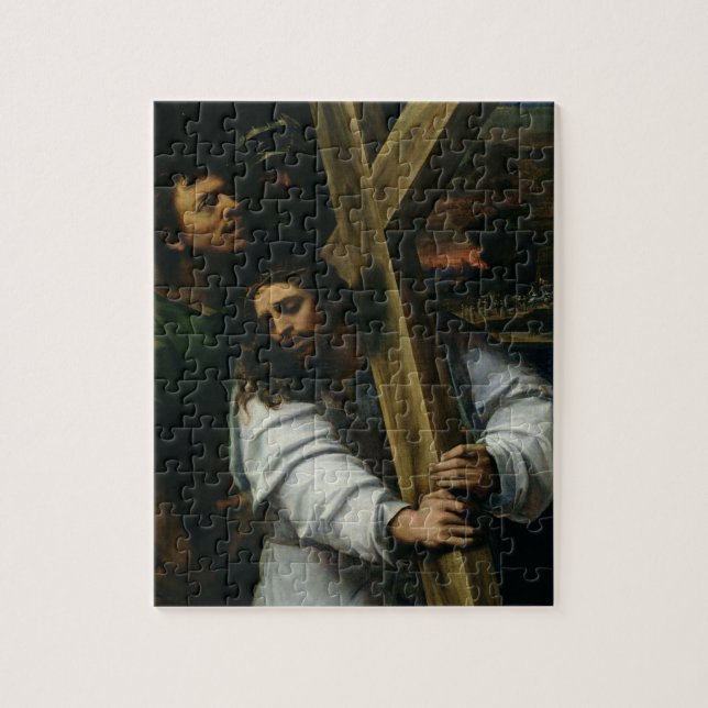 Jesus som bär kor, c.1535 (olja på panel) pussel (Vertikal)