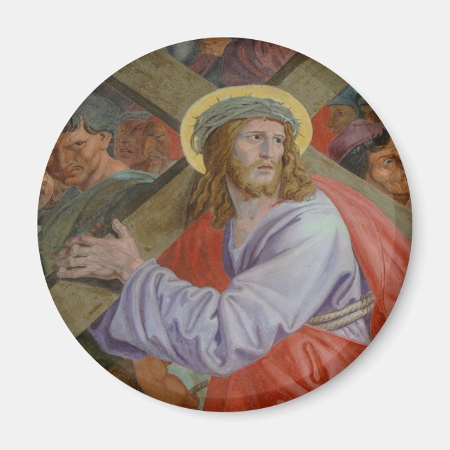 Jesus som bär Kor Magnet (Framsidan)