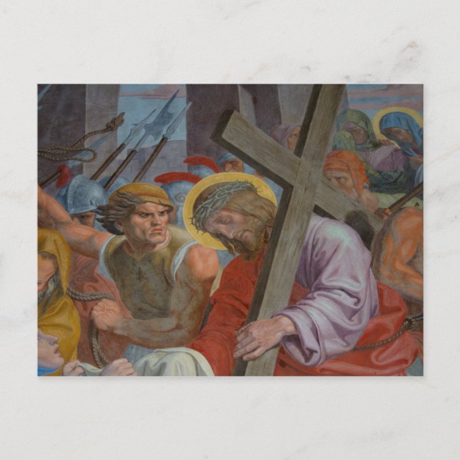 Jesus som bär Kor Vykort (Framsida)