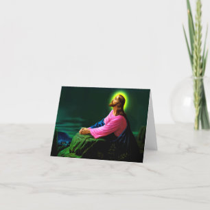 Jesus som ber katolska Poster Greetingscard Tack Kort