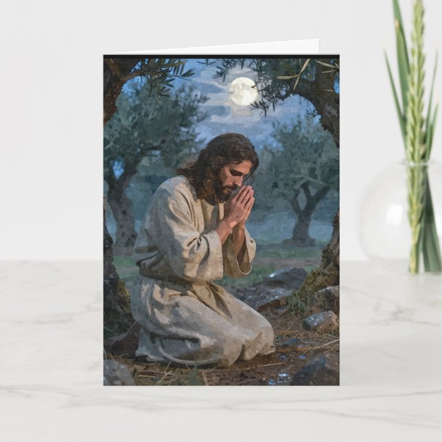 Jesus som ber kort (Framsida)