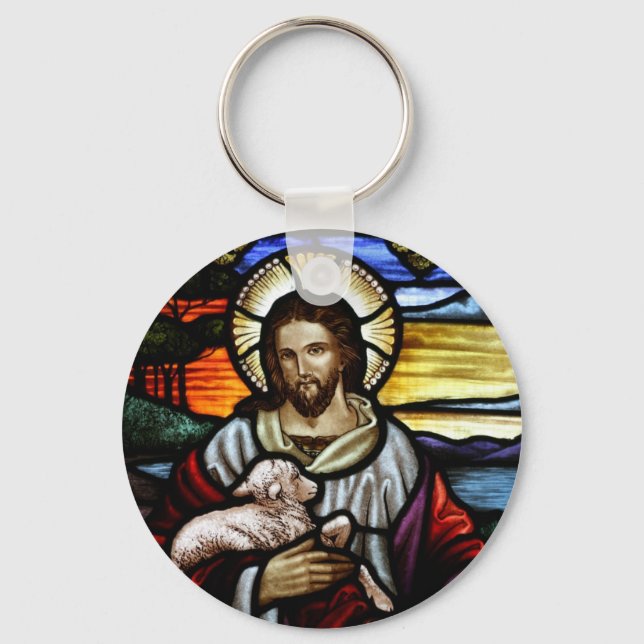 Jesus som Bra Shepherd Nyckelring (Framsida)