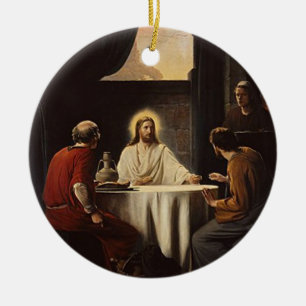 Jesus som bryter den religiösa målningprydnaden julgransprydnad keramik