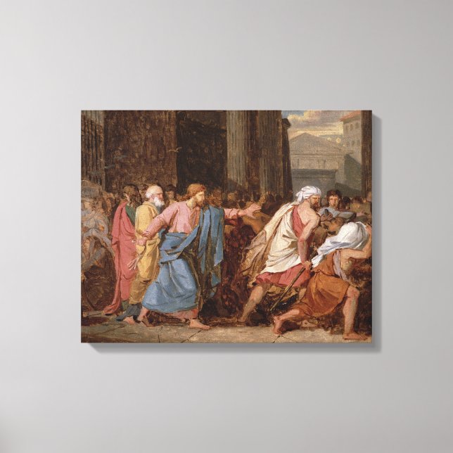 Jesus som drev handelsmännen från Temple Canvastryck (Framsida)