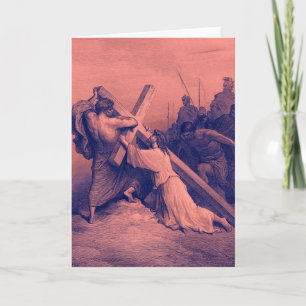 Jesus som faller under den arga bibeln kort