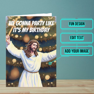 Jesus som firade hans födelsedag kort