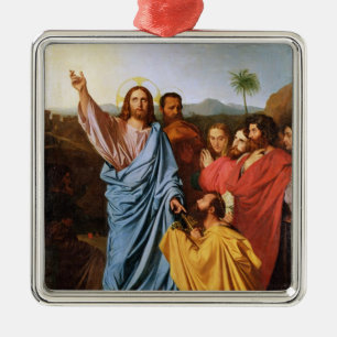 Jesus som går nycklarna tillbaka till St Peter, Julgransprydnad Metall