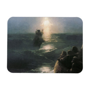 Jesus som går på vatten, Ivan Aivazovsky målnin Magnet