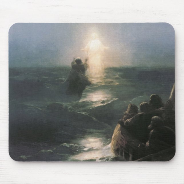 Jesus som går på vatten, Ivan Aivazovsky målning Musmatta (Framsidan)