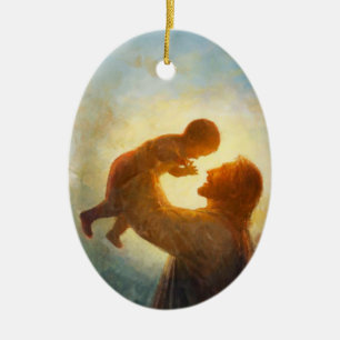 Jesus som håller baby ornament