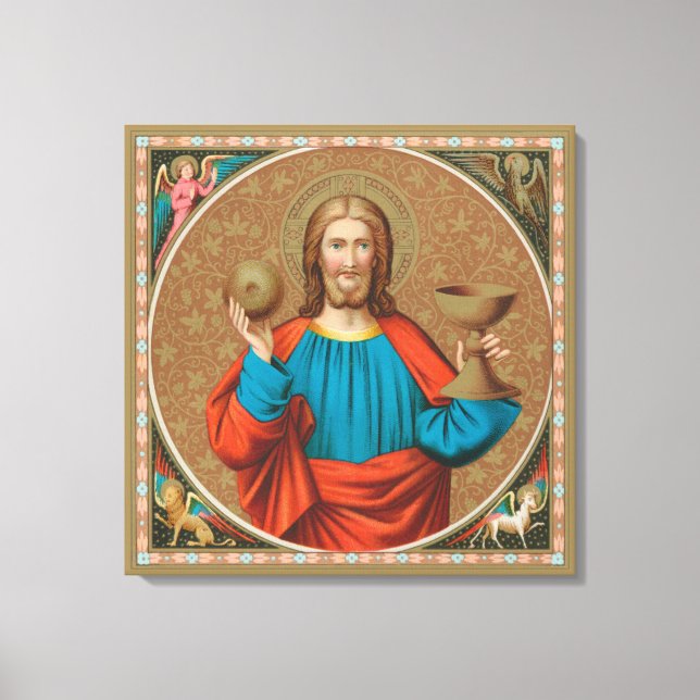 Jesus som håller upp Eukarist (SNV 050) Canvastryck (Framsida)
