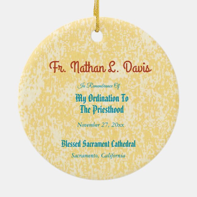 Jesus som håller upp Eukarist (SNV 050) Julgransprydnad Keramik (Baksidan)