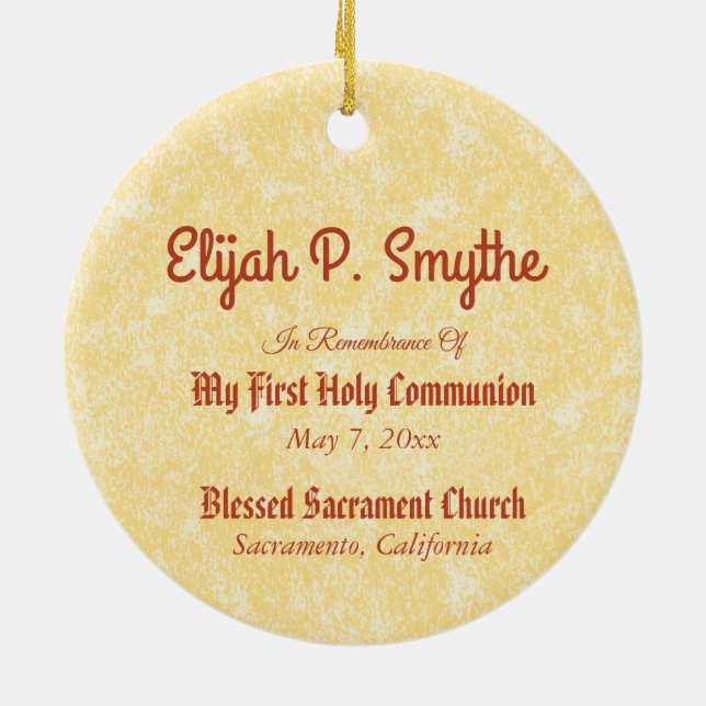 Jesus som håller upp Eukarist (SNV 050) Julgransprydnad Keramik (Baksidan)