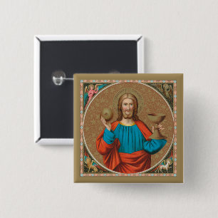 Jesus som håller upp Eukarist (SNV 050) Knapp