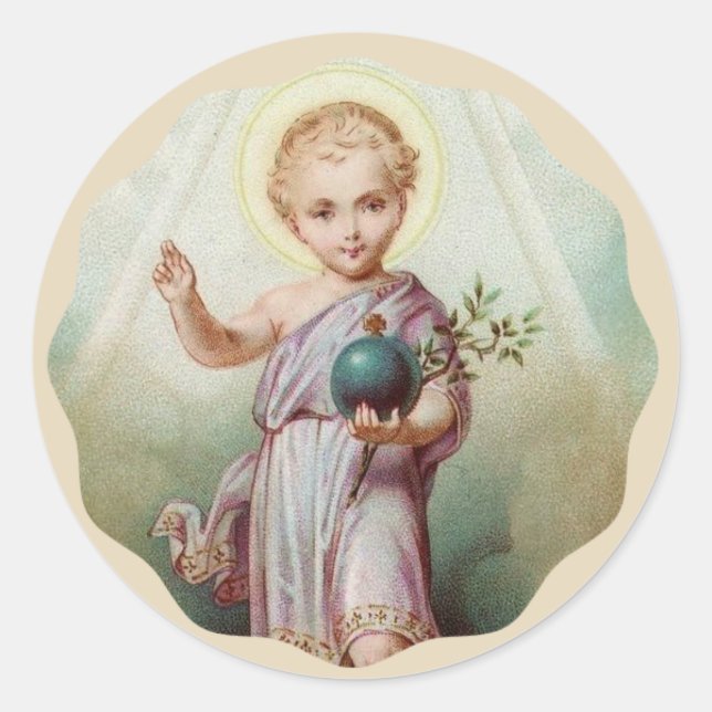 Jesus som håller världen runt klistermärke (Framsida)