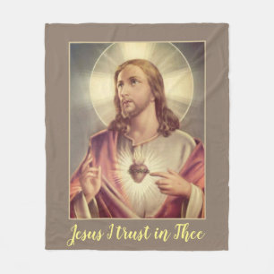 Jesus som jag litar på i Thee helighjärta Fleecefilt