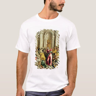 Jesus som kör köpmännen från tempelet t-shirt