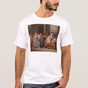 Jesus som kör köpmännen från tempelet tee shirt