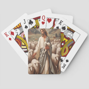 Jesus som leder hans faithful Flock Casinokort