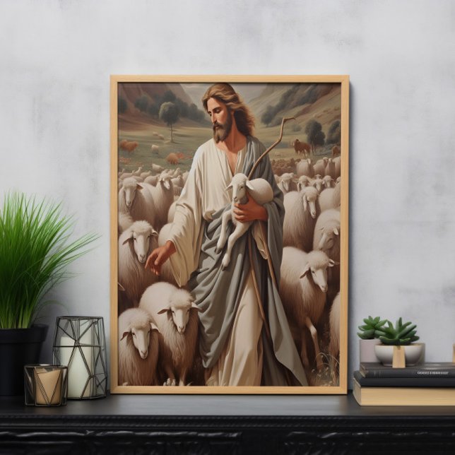 Jesus som leder hans faithful Flock Poster (Skapare uppladdad)