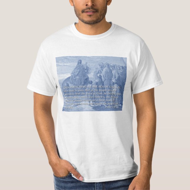 Jesus som predikar i Galilee-Gustave Dore-havet Tee (Framsida)