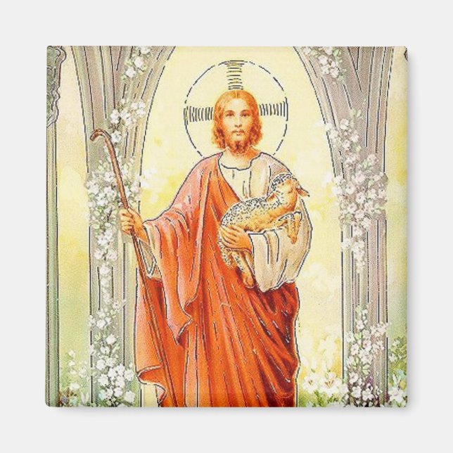 Jesus som Sheppard Vintage Magnet (Framsidan)