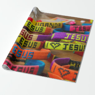 Jesus som slår in papper presentpapper